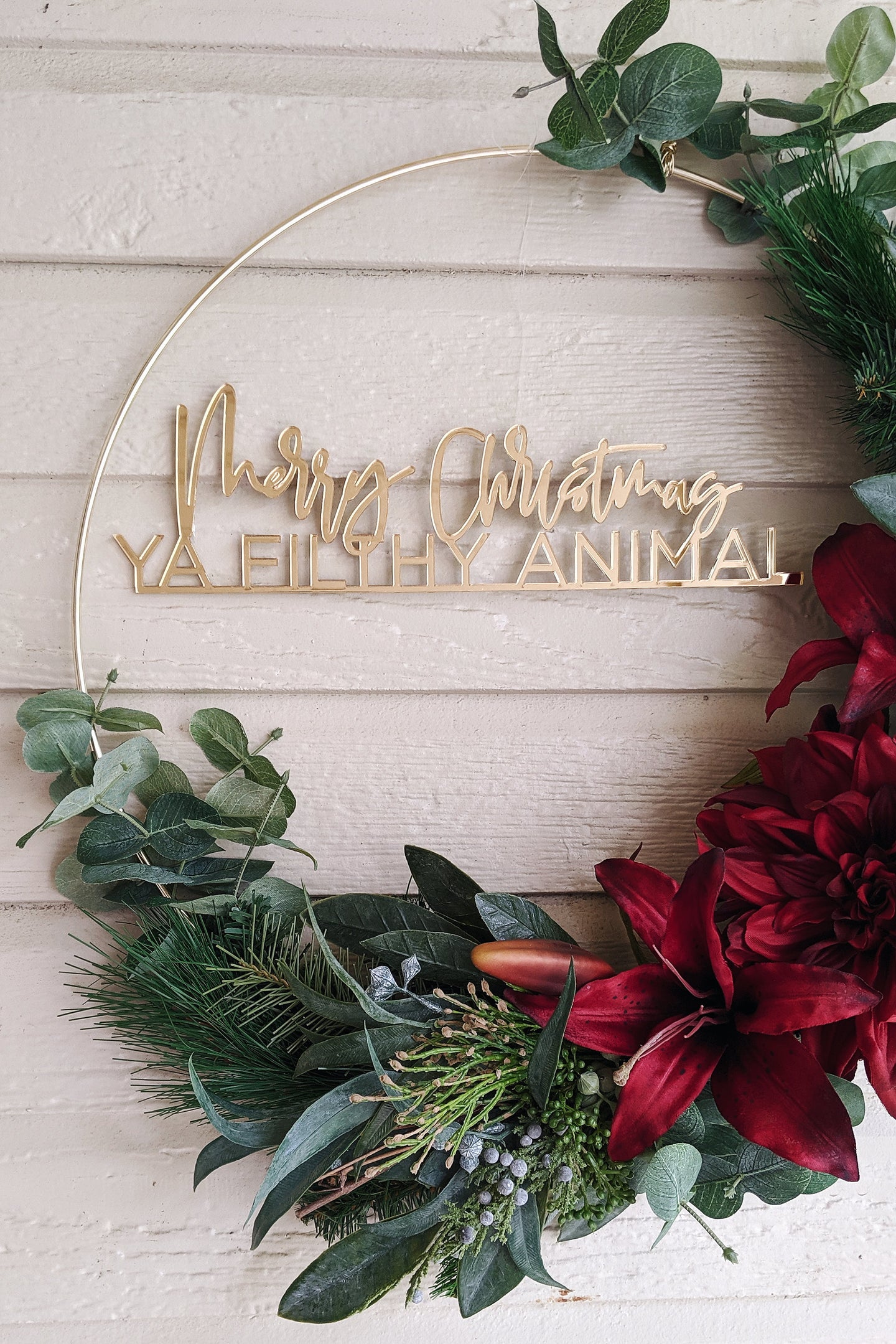 Merry Christmas Ya Filthy Animals - Wreath Sign
