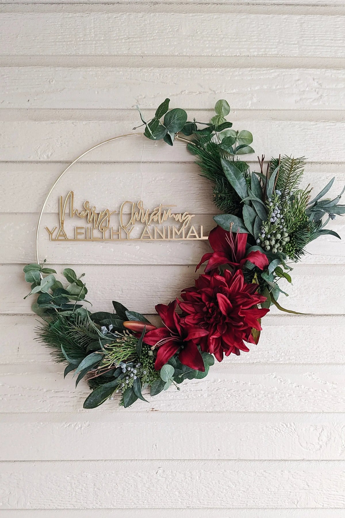 Merry Christmas Ya Filthy Animals - Wreath Sign AALVO