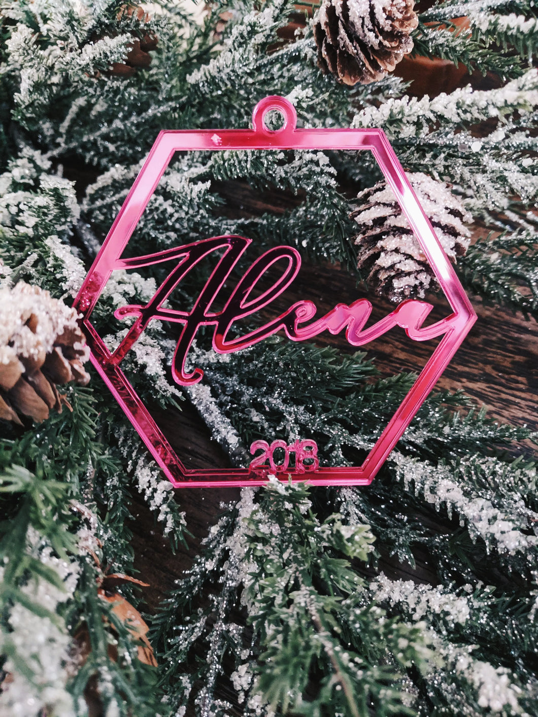 Hexagon Personalized Ornament AALVO