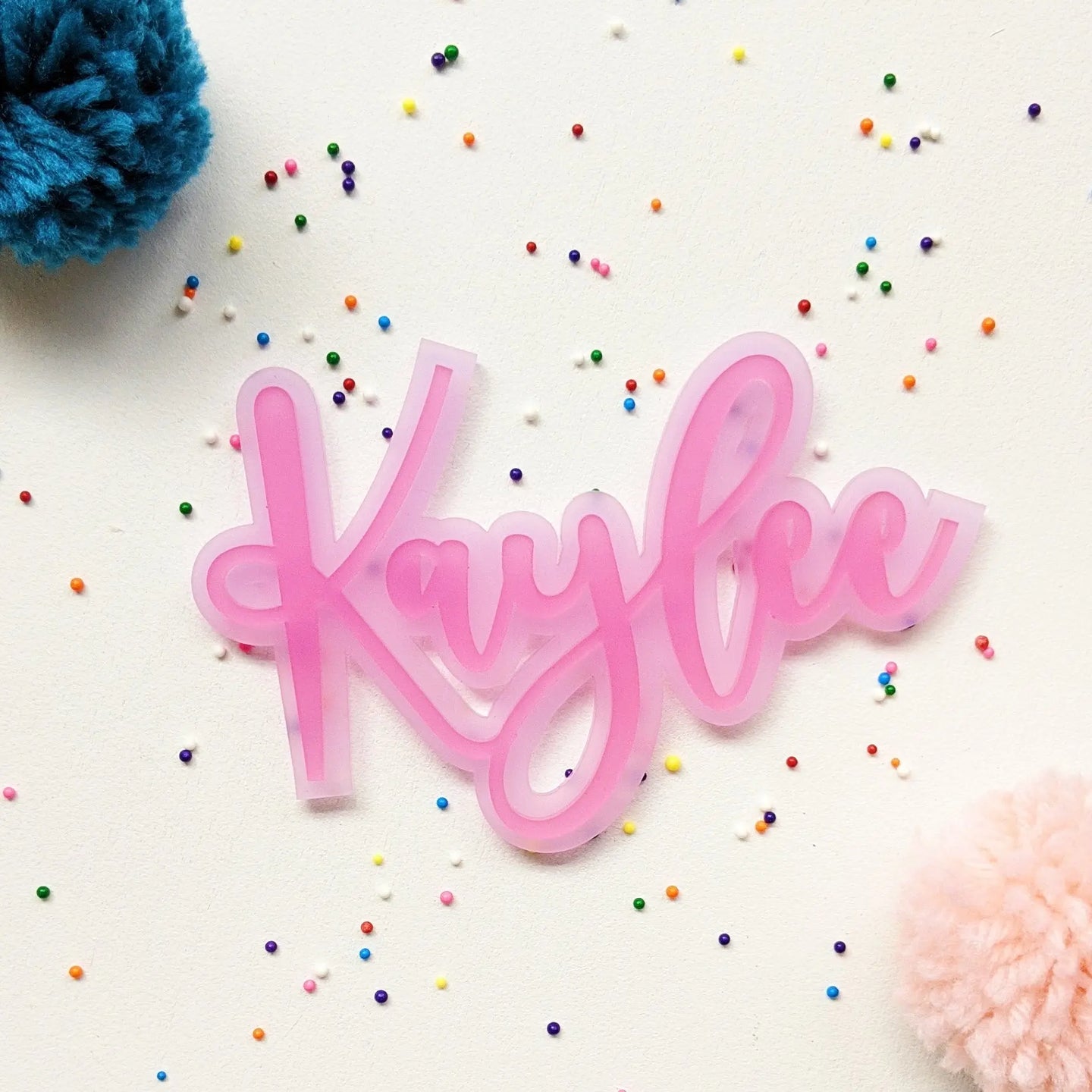 Double Acrylic Cake Plaque - Single Line vendor-unknown