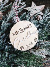 Load image into Gallery viewer, Mr &amp; Mrs Personalized Christmas Ornament
